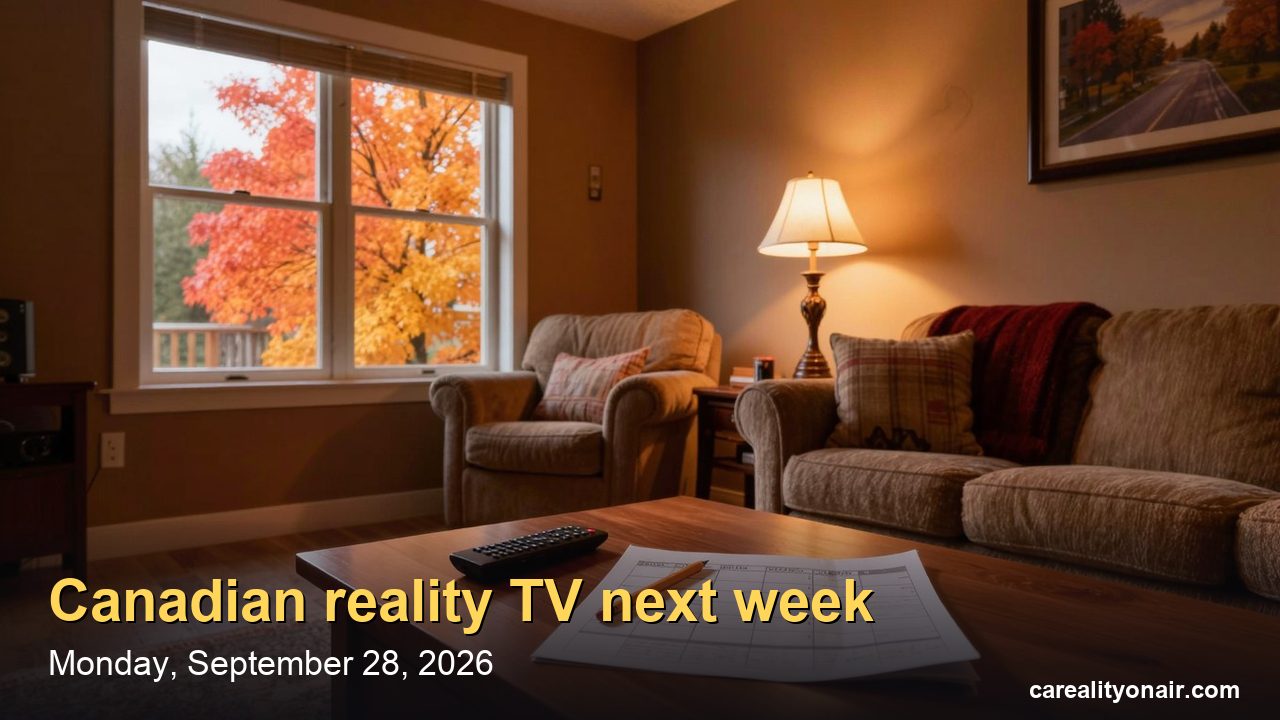Canadian Reality TV Next Week (Sept. 28–Oct. 4, 2026): Traitors Ep. 2, Baking Show Returns